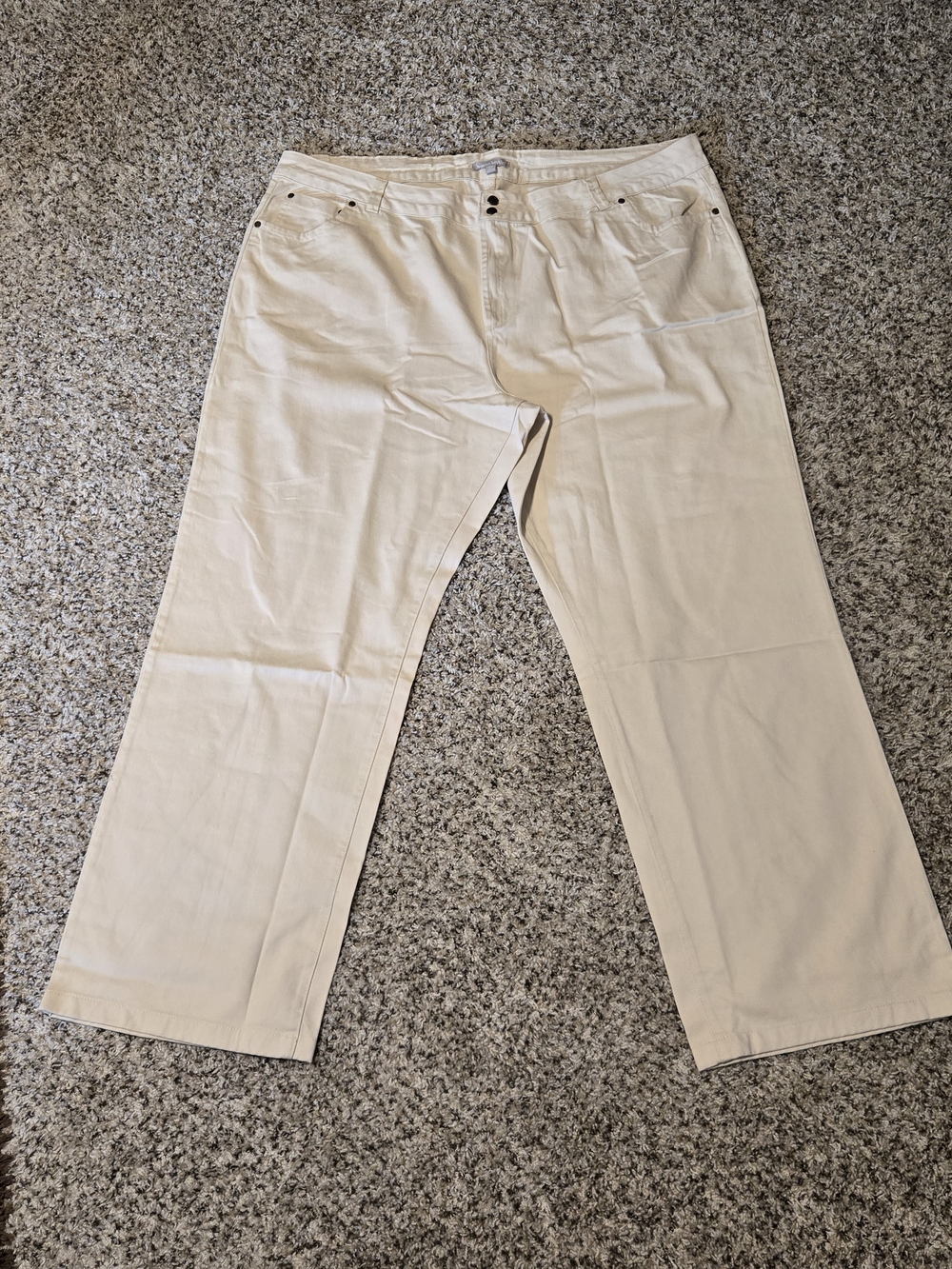 Woman Within Cream Wide-Leg Jeans Plus Size 30W Tall NWT